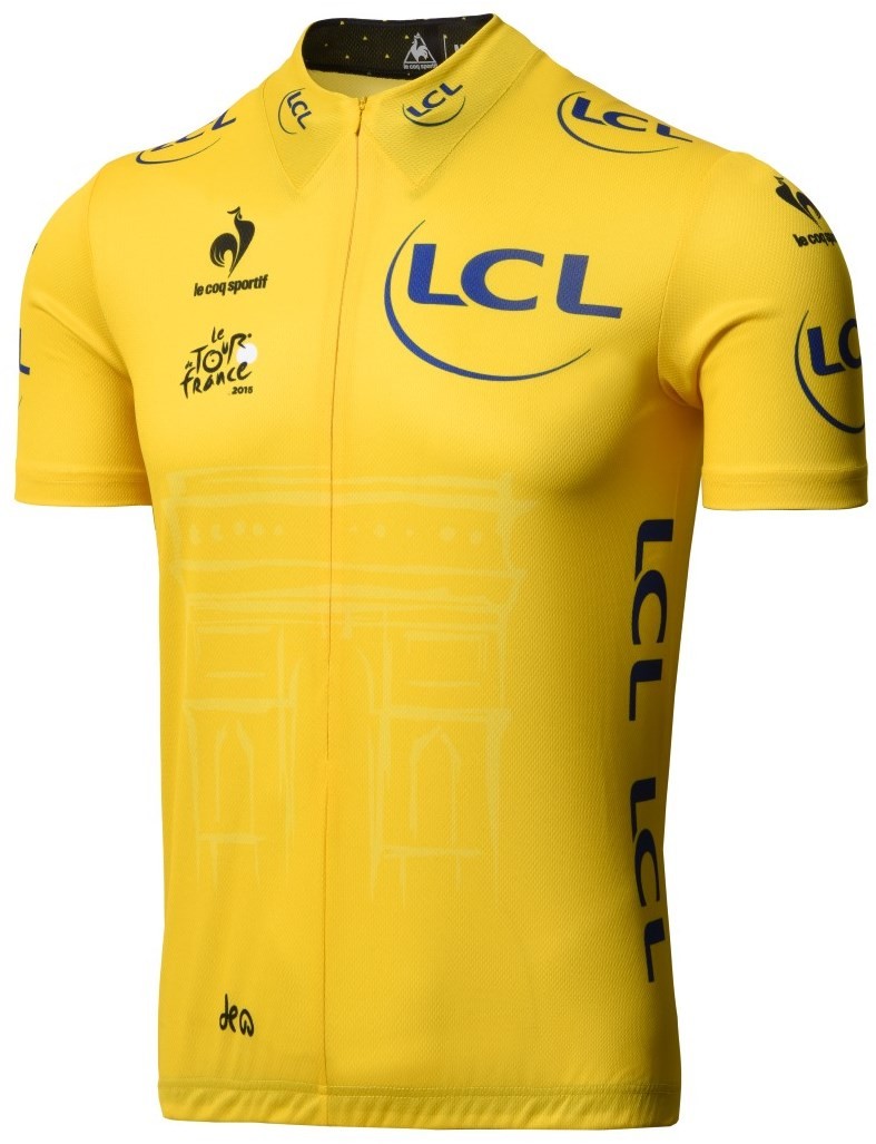 Le Coq Sportif Tour de France Yellow Leaders Short Sleeve Cycling Jersey 2015