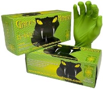 Image of Black Mamba Green Nitrile Biodegradable Workshop Gloves - Box of 100