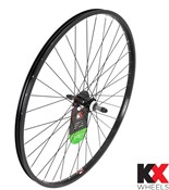 Image of KX Wheels Hybrid Singlewall Solid Axle Screw On Rim Brake Rear 700c Wheel