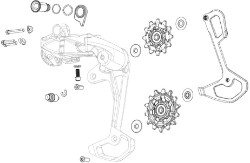 Image of SRAM Red AXS XPLR Rear Derailleur Carbon Inner Cage